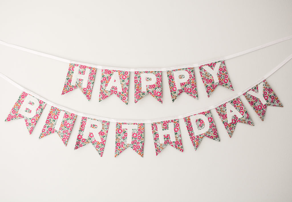 Happy Birthday Banner - Pink Floral