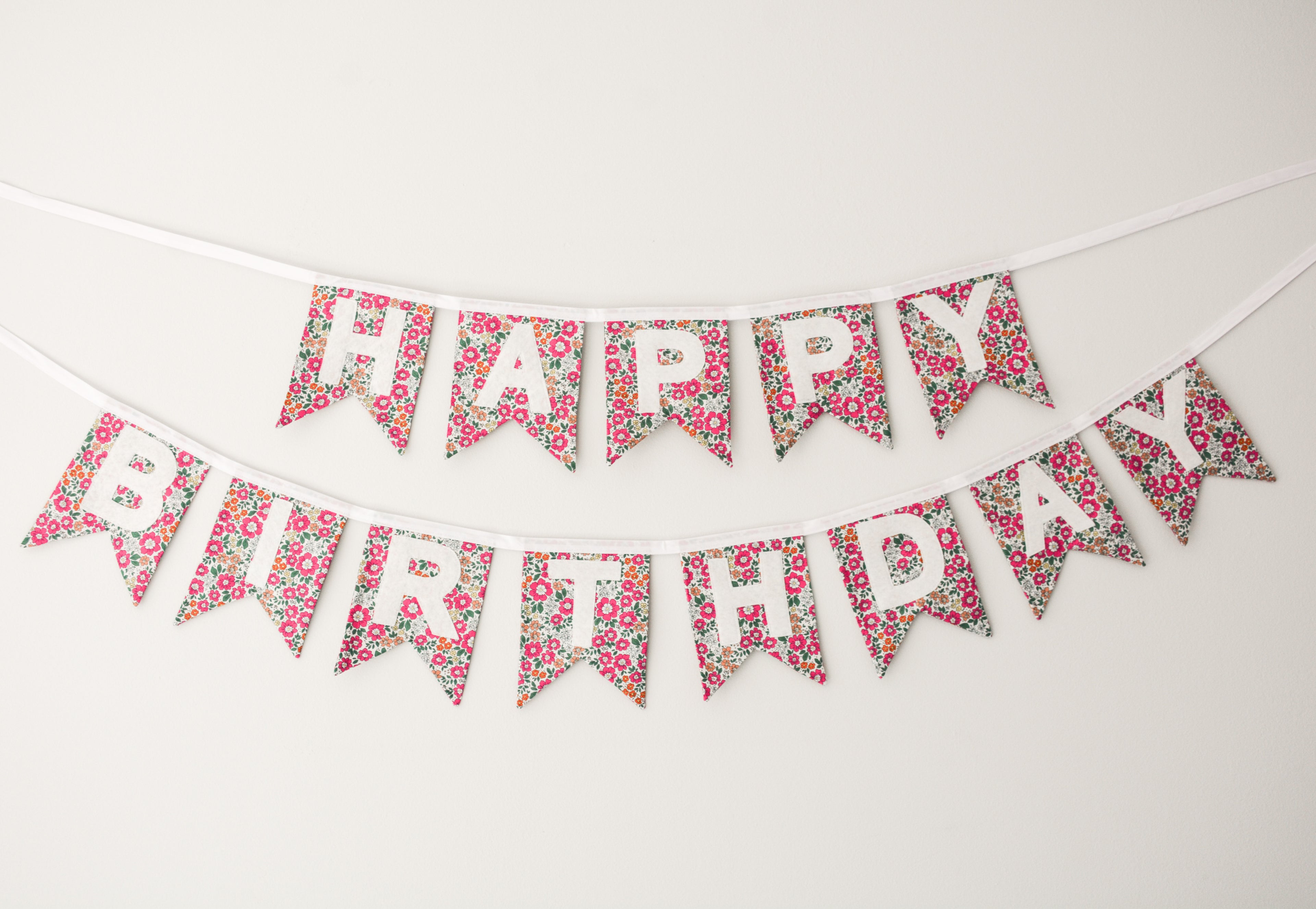 Happy Birthday Banner - Pink Floral