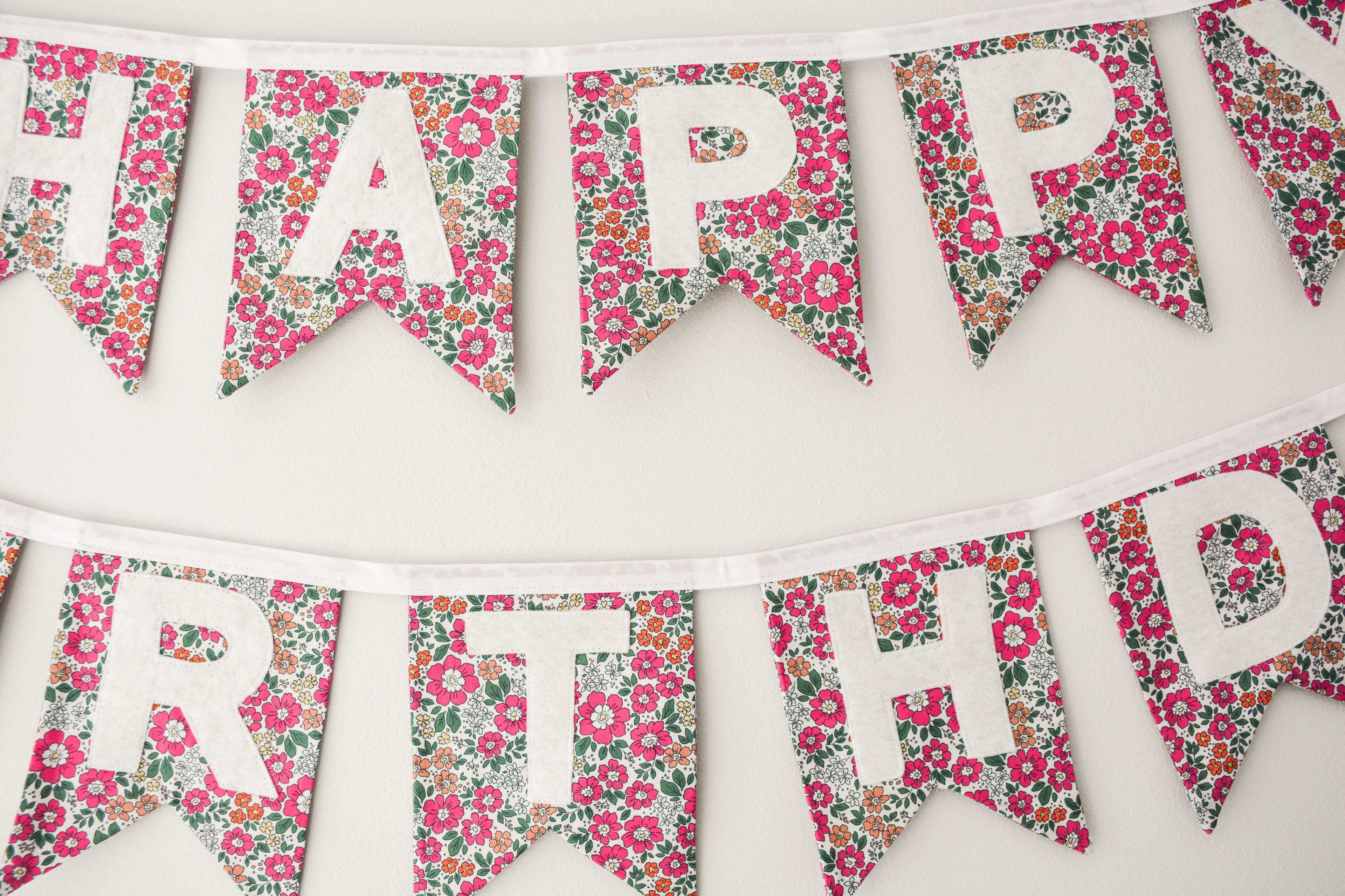 Happy Birthday Banner - Pink Floral