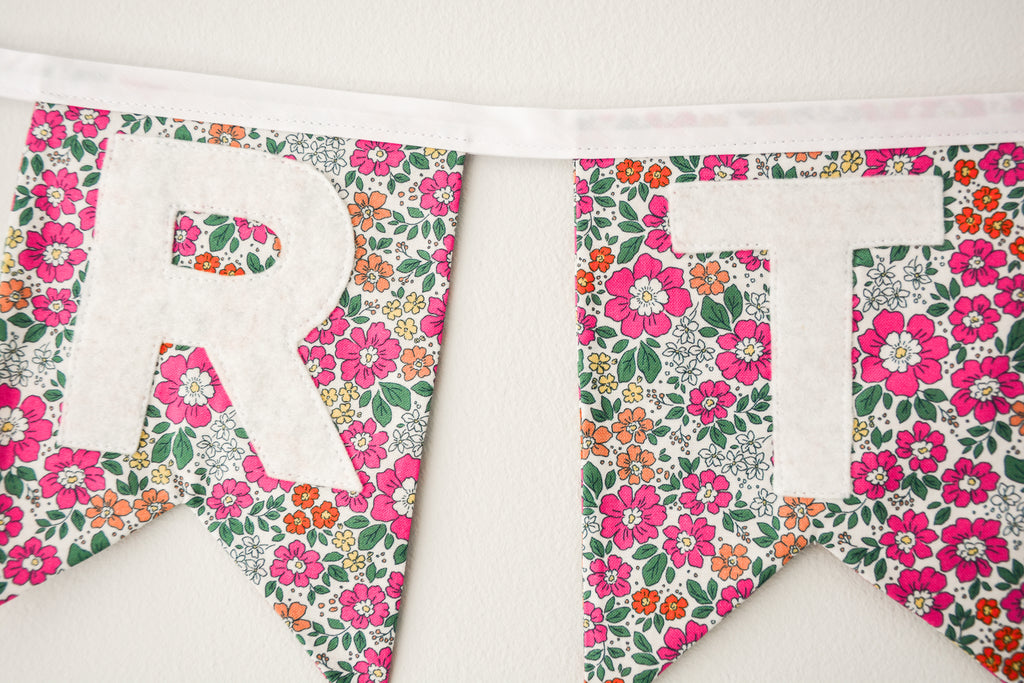 Happy Birthday Banner - Pink Floral
