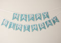 Happy Birthday Banner - Blue Floral