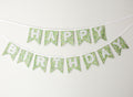 Happy Birthday Banner - Green Floral