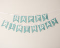 Happy Birthday Banner - Light Blue Floral