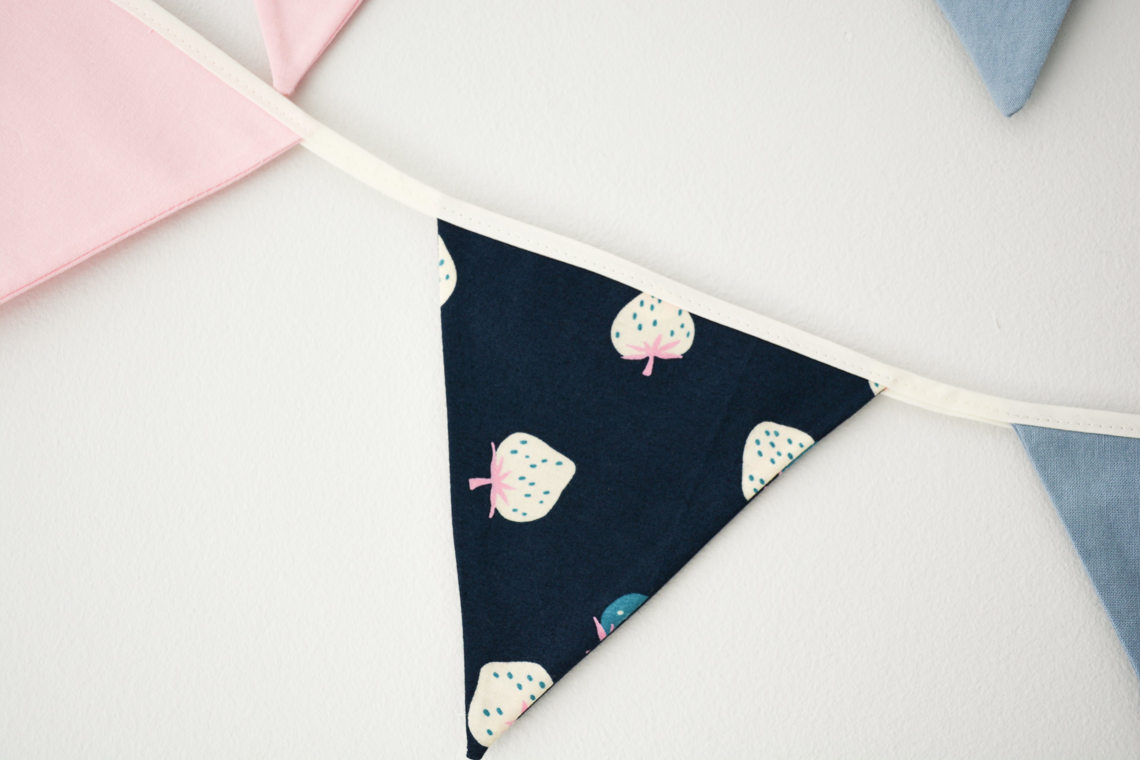 Bunting - Blue & Pink Strawberries