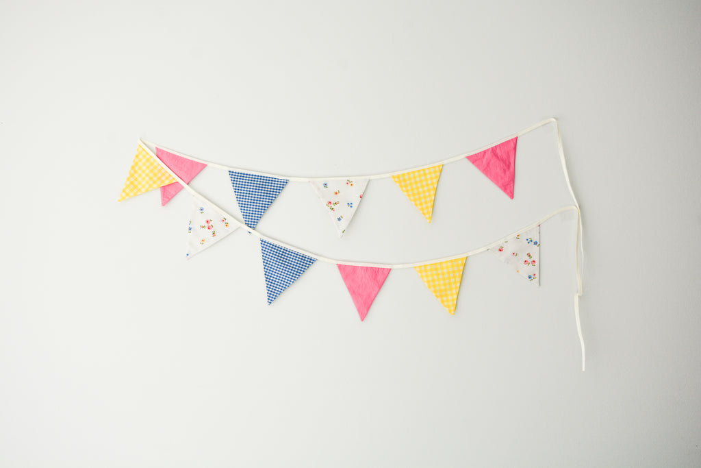 Bunting - Pink, Yellow and Blue