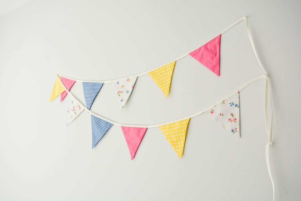 Bunting - Pink, Yellow and Blue