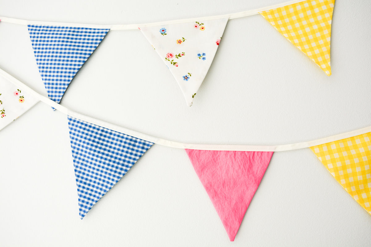 Bunting - Pink, Yellow and Blue