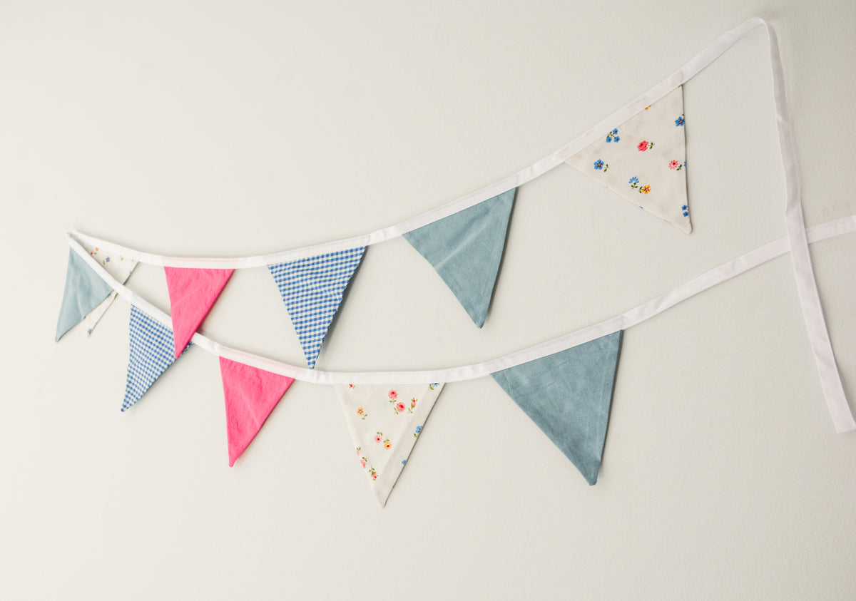 Bunting - Pink and Blue Floral