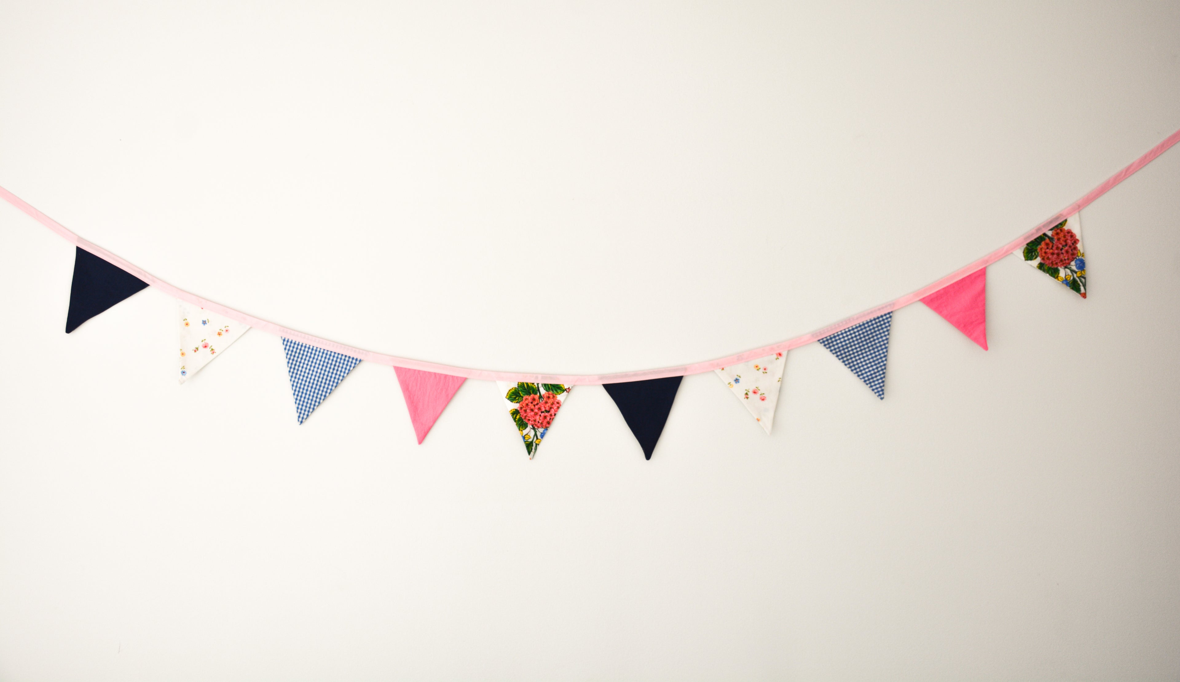 Bunting - Pink and Navy Flowers
