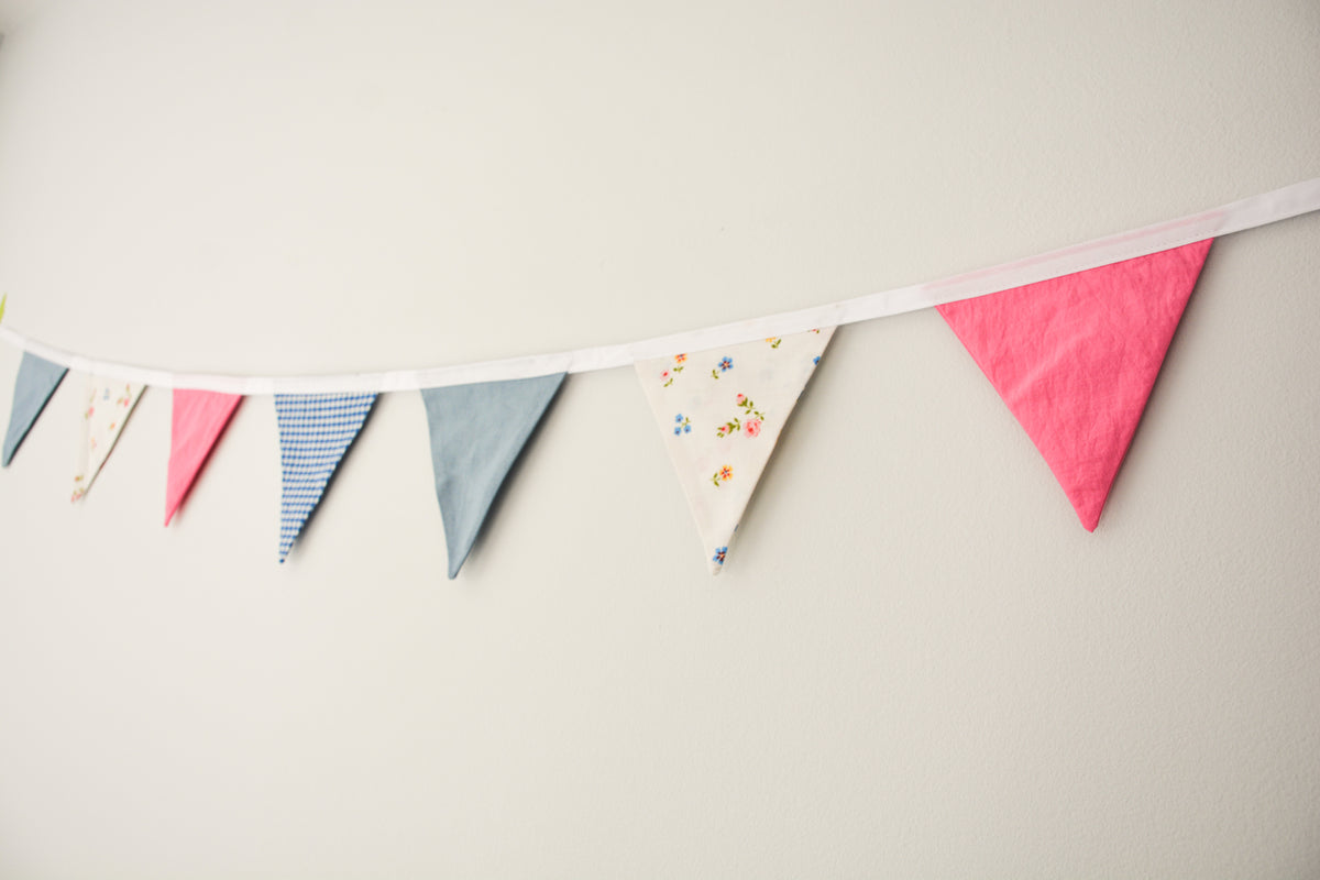 Bunting - Pink and Blue Floral