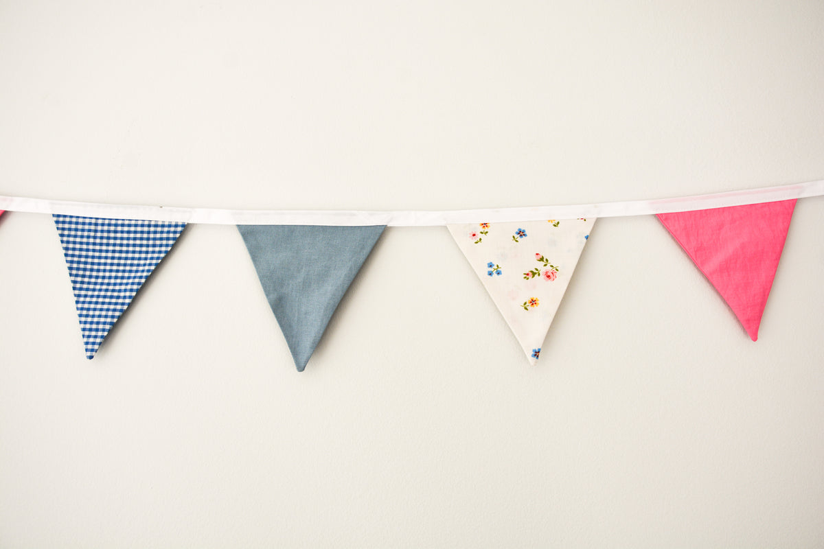 Bunting - Pink and Blue Floral