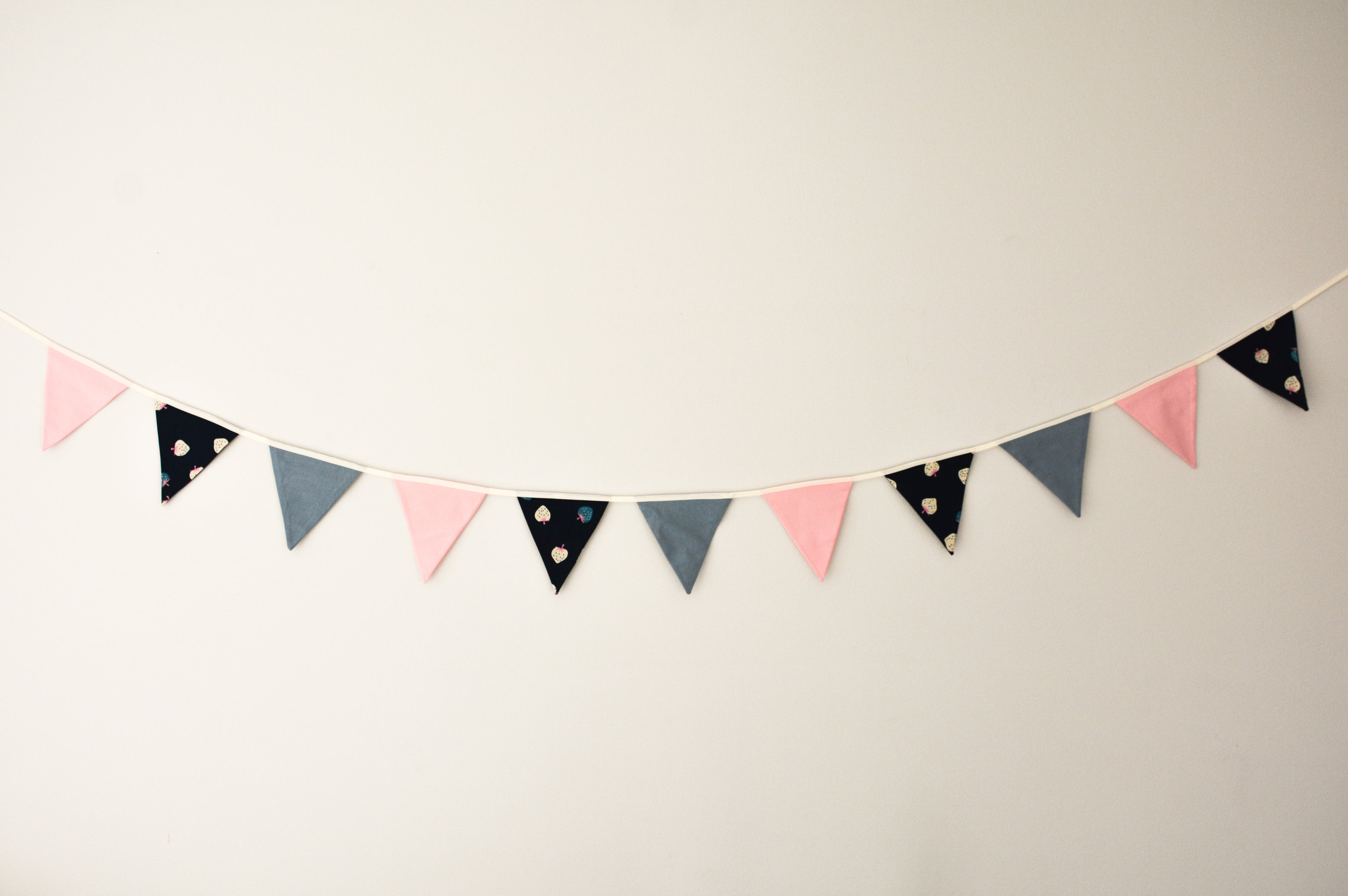 Bunting - Blue & Pink Strawberries