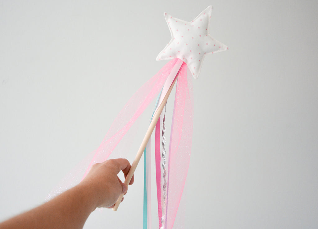Star Magic Wand - White & Pink Stars