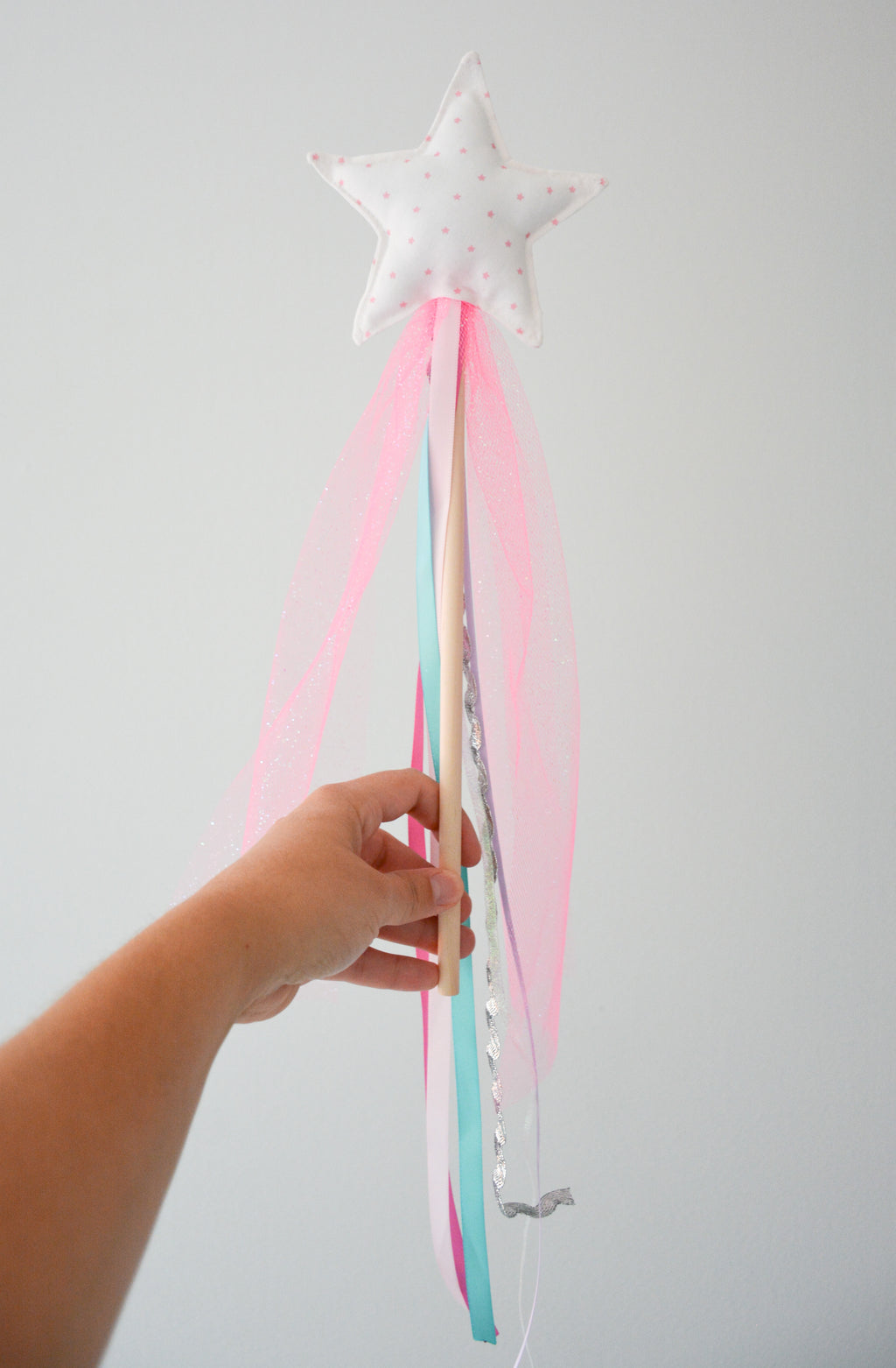 Star Magic Wand - White & Pink Stars