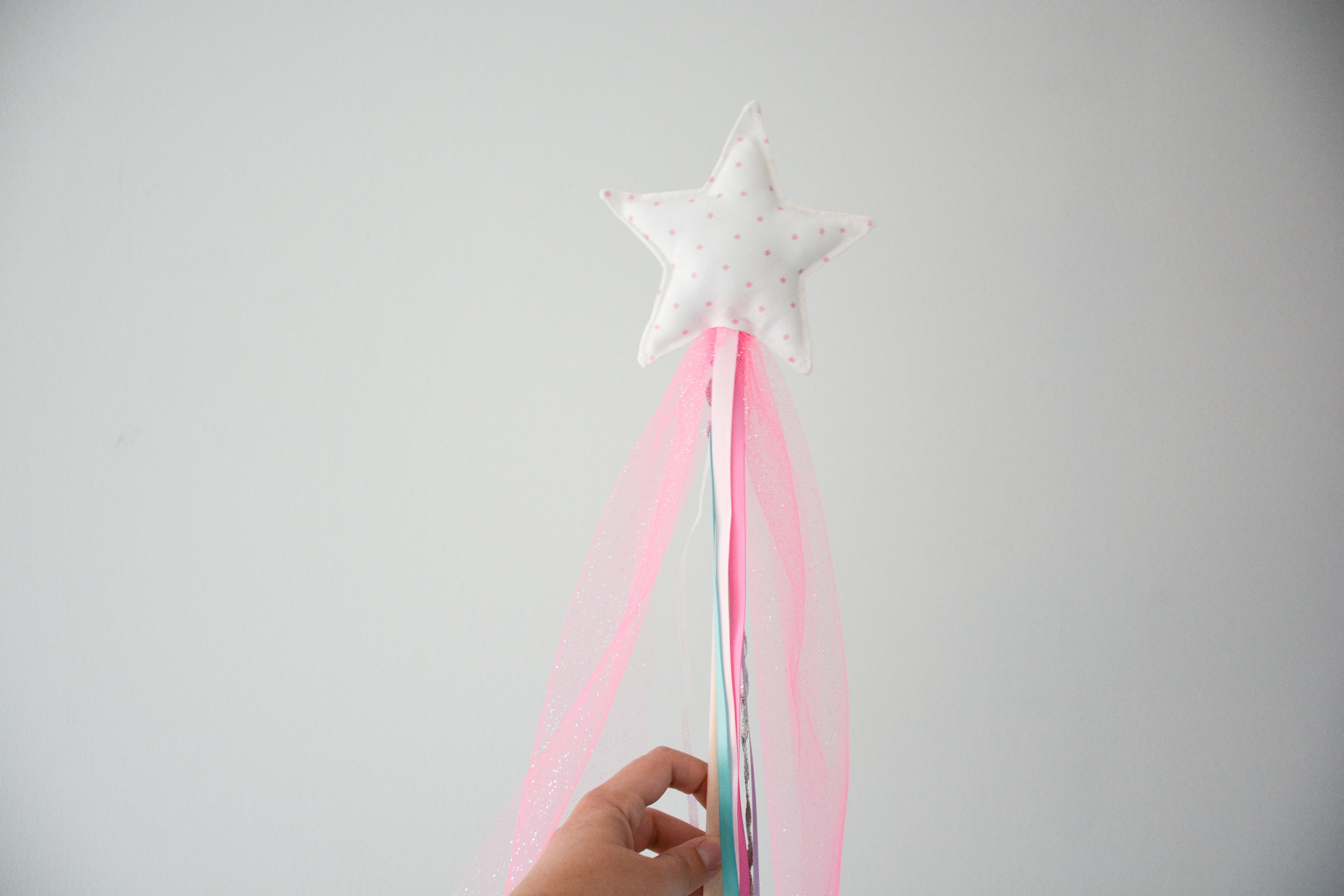 Star Magic Wand - White & Pink Stars