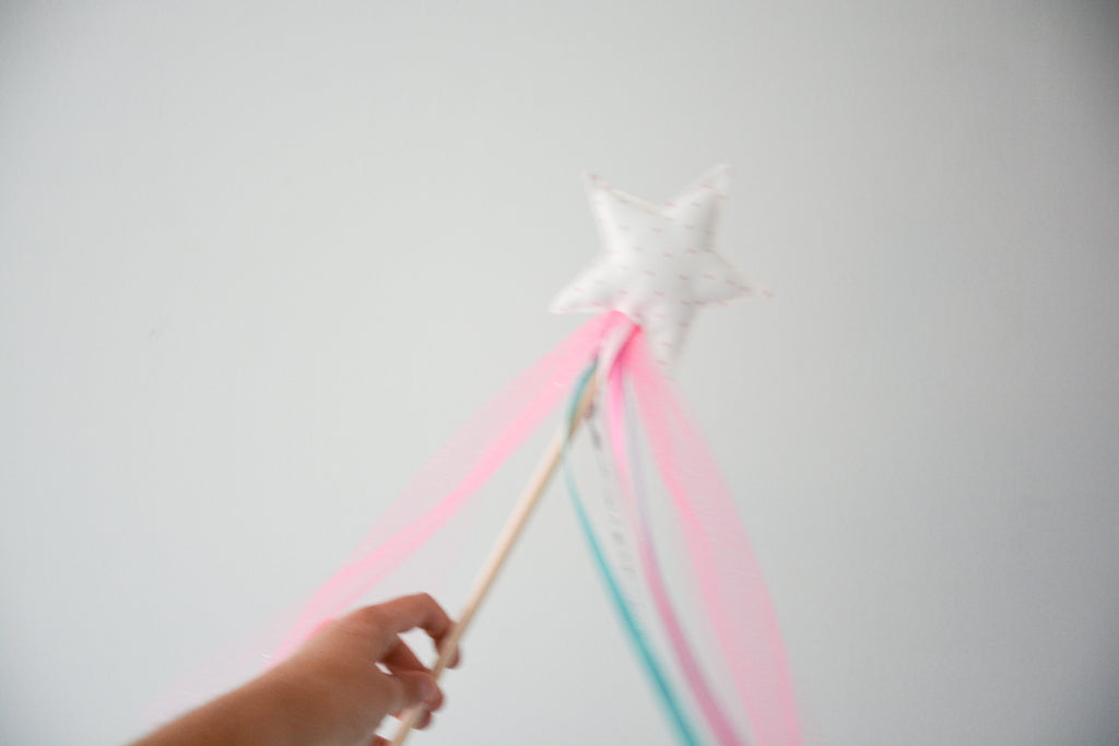 Star Magic Wand - White & Pink Stars