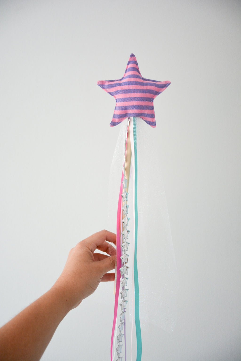 Star Magic Wand - Pink & Purple Stripes