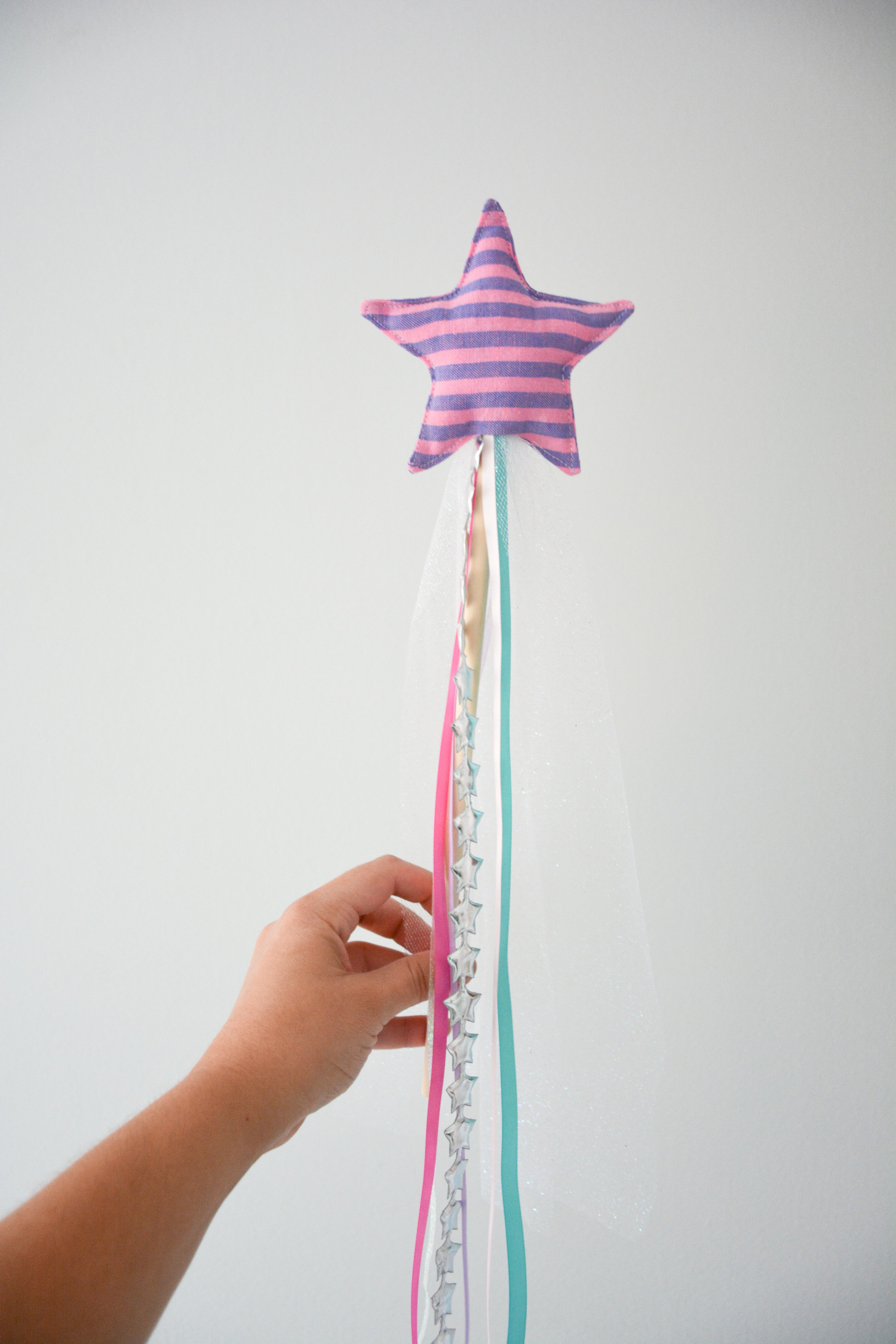 Star Magic Wand - Pink & Purple Stripes