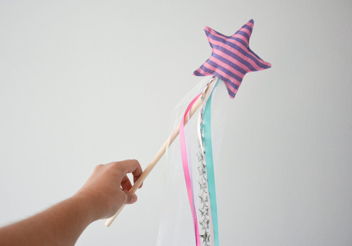 Star Magic Wand - Pink & Purple Stripes