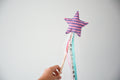 Star Magic Wand - Pink & Purple Stripes