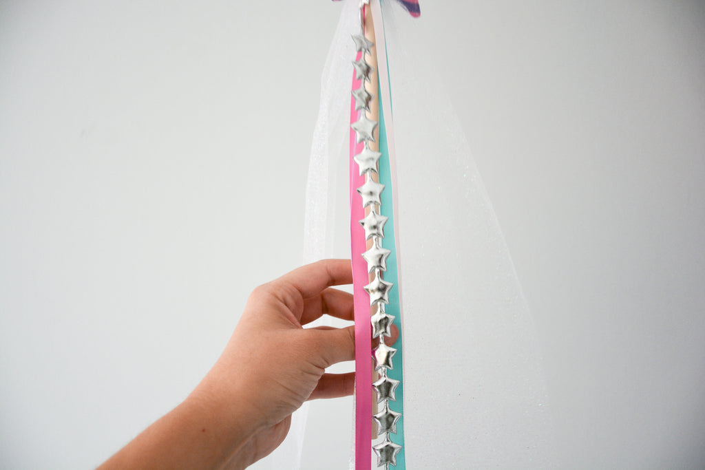 Star Magic Wand - Pink & Purple Stripes