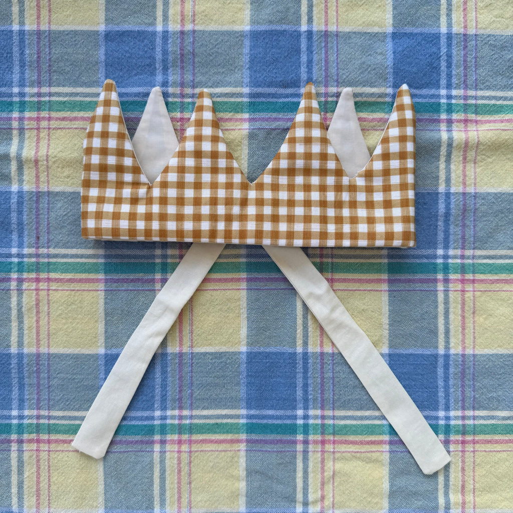 Party Crown - Gold Gingham
