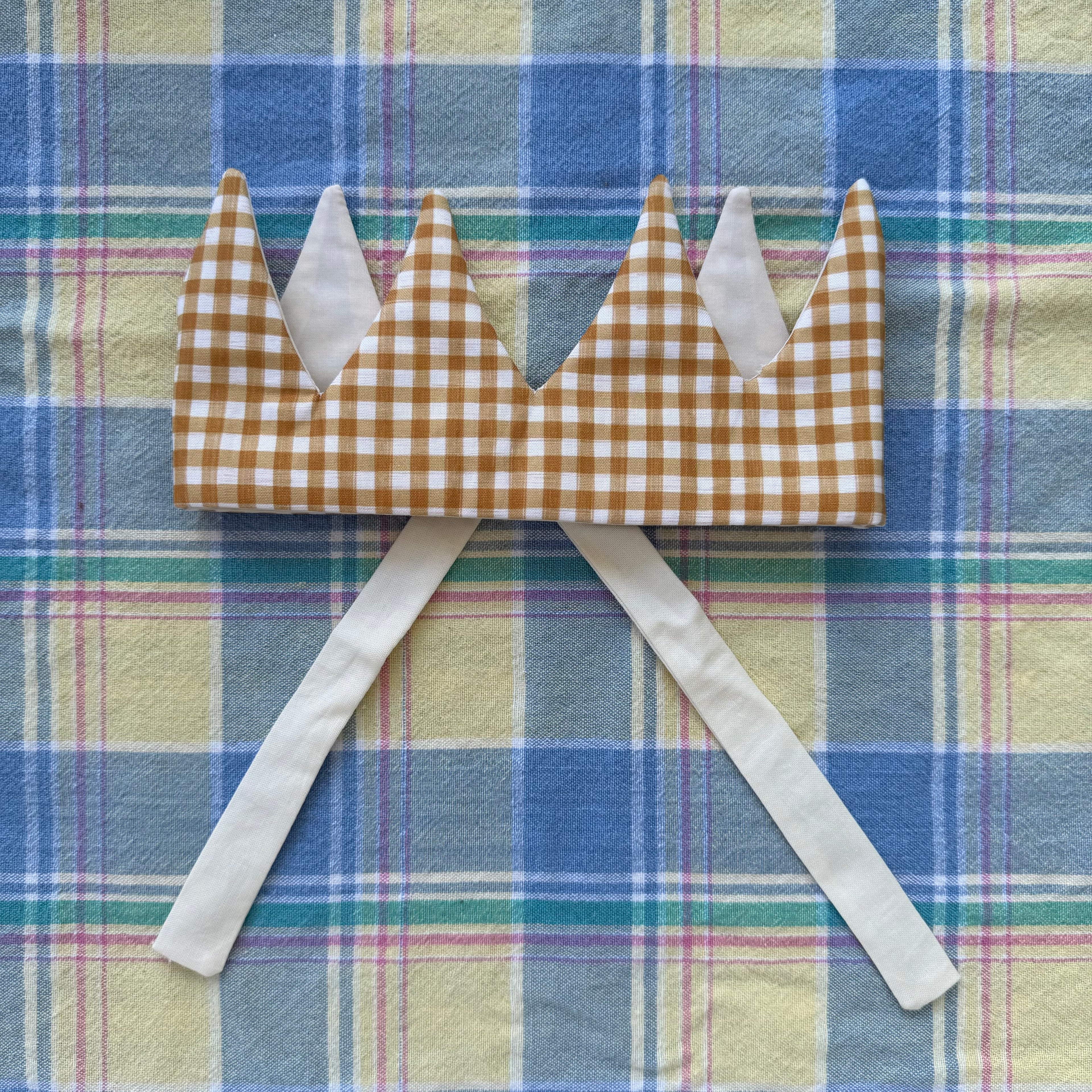 Party Crown - Gold Gingham