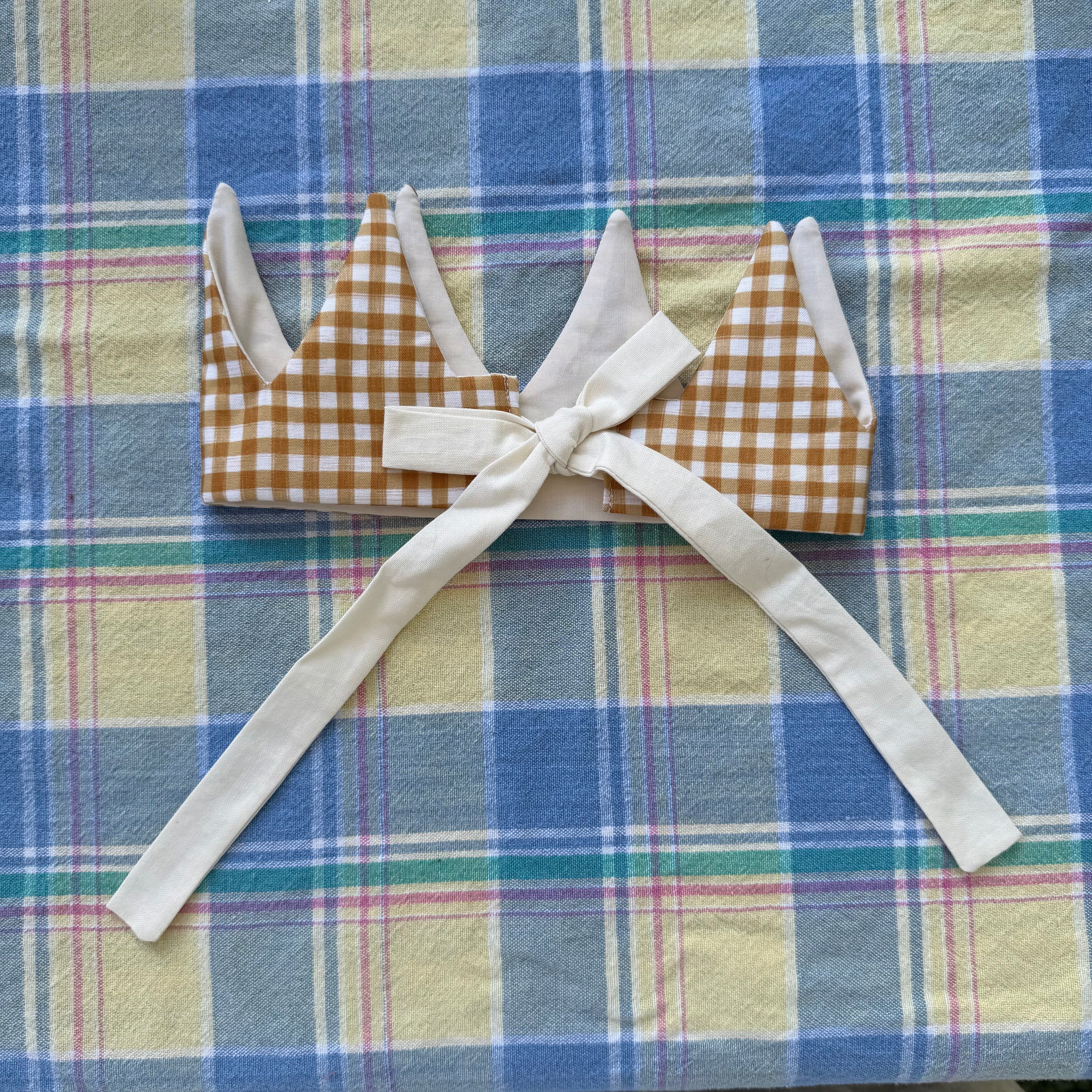 Party Crown - Gold Gingham